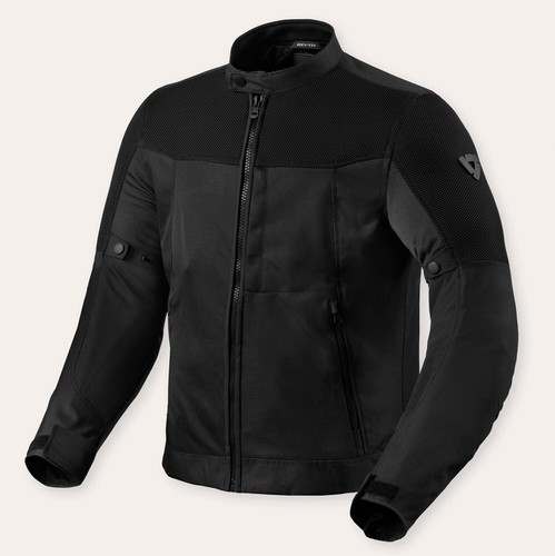 REV'IT VIGOR 2 BLACK BLACK MOTORCYCLE PERFORATED SUMMER JACKET JACKET SIZE L
