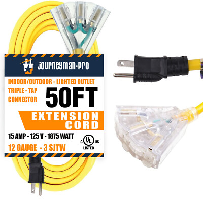 Utilitech Pro 50 Piedi 12/3 Cavo Di Prolunga Illuminato Per - Foto 3