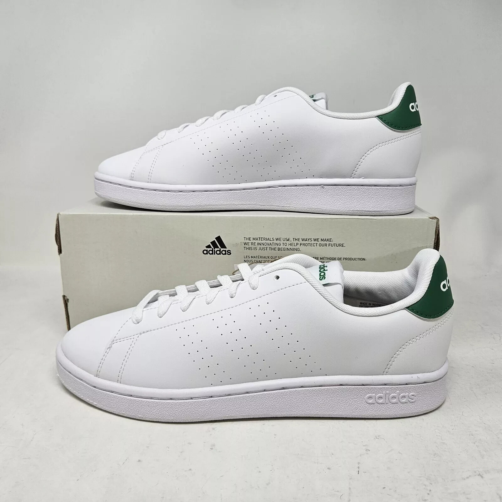 Спортивные теннисные кроссовки Adidas Advantage Бело-зеленые GZ5300 мужского размера