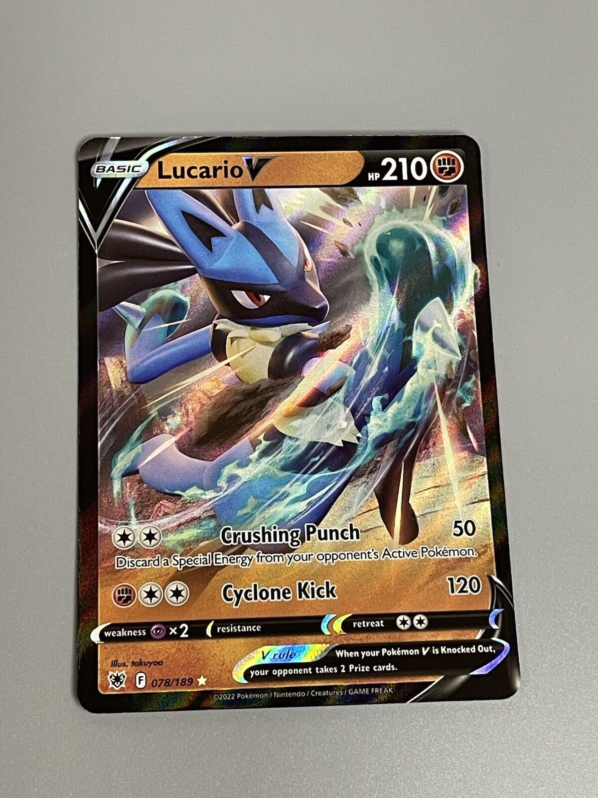 Pokemon card Lucario V Ultra Rare 78/189 Astral Radiance (Portuguese)