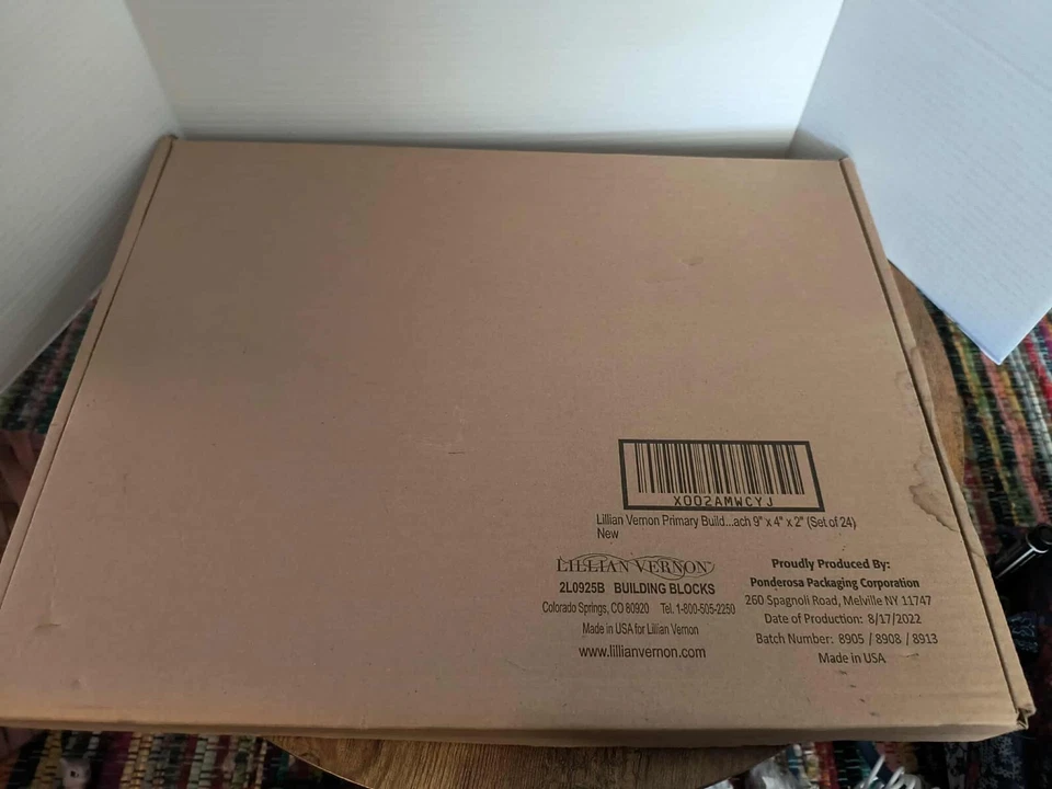 VINTAGE NEW OLD STOCK - LILLIAN VERNON FULL SET /CARDBOARD BRICK BLOCK SET 24 - Image 3 of 4