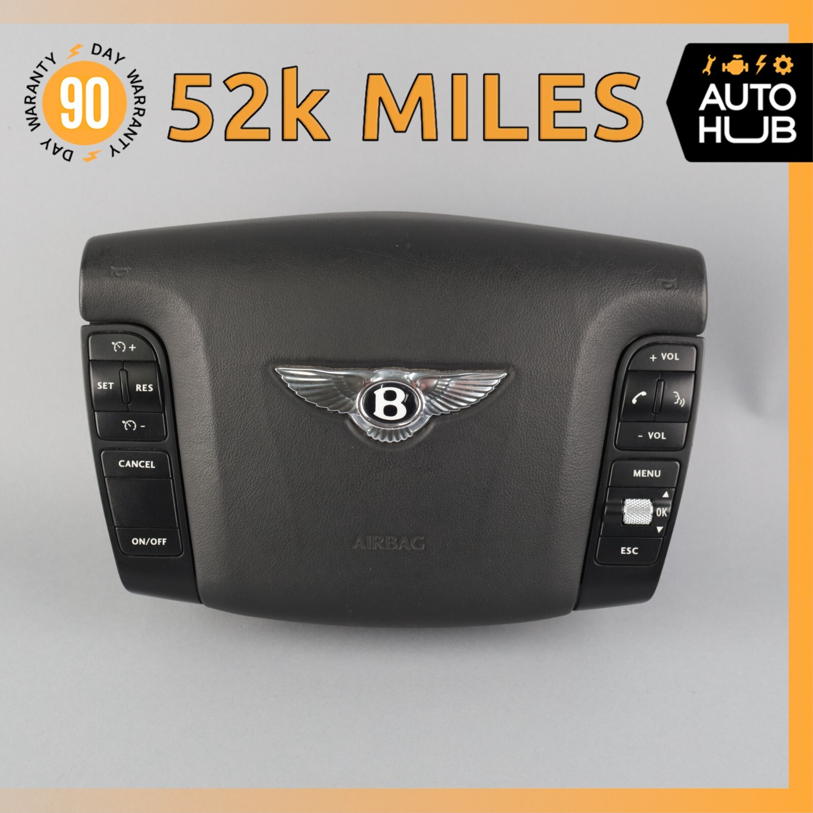 03-13 Bentley Continental GTC Flying Spur Driver Steering Wheel Airbag OEM 52k
