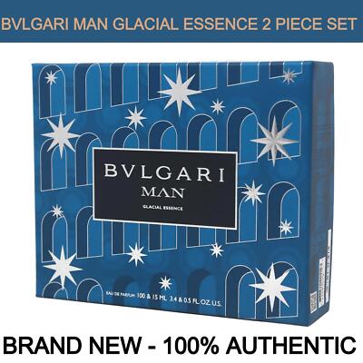 Bvlgari Man Glacial Essence 2-Piece Set: 3.4oz EDT & 0.5oz - Brand New!