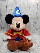 WD1 Vtg Sorcerer Mickey Fantasia 13" Plush Walt Disney World Parks w/tags