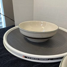 Cabelas FOLKCRAFT Stoneware 9" Pasta or Salad Serving Bowl Speckled Brown Green