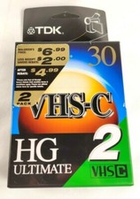 2 Pack TKD VHS-C HG Ultimate 30 Blank Camcorder Tape Cassette New Sealed