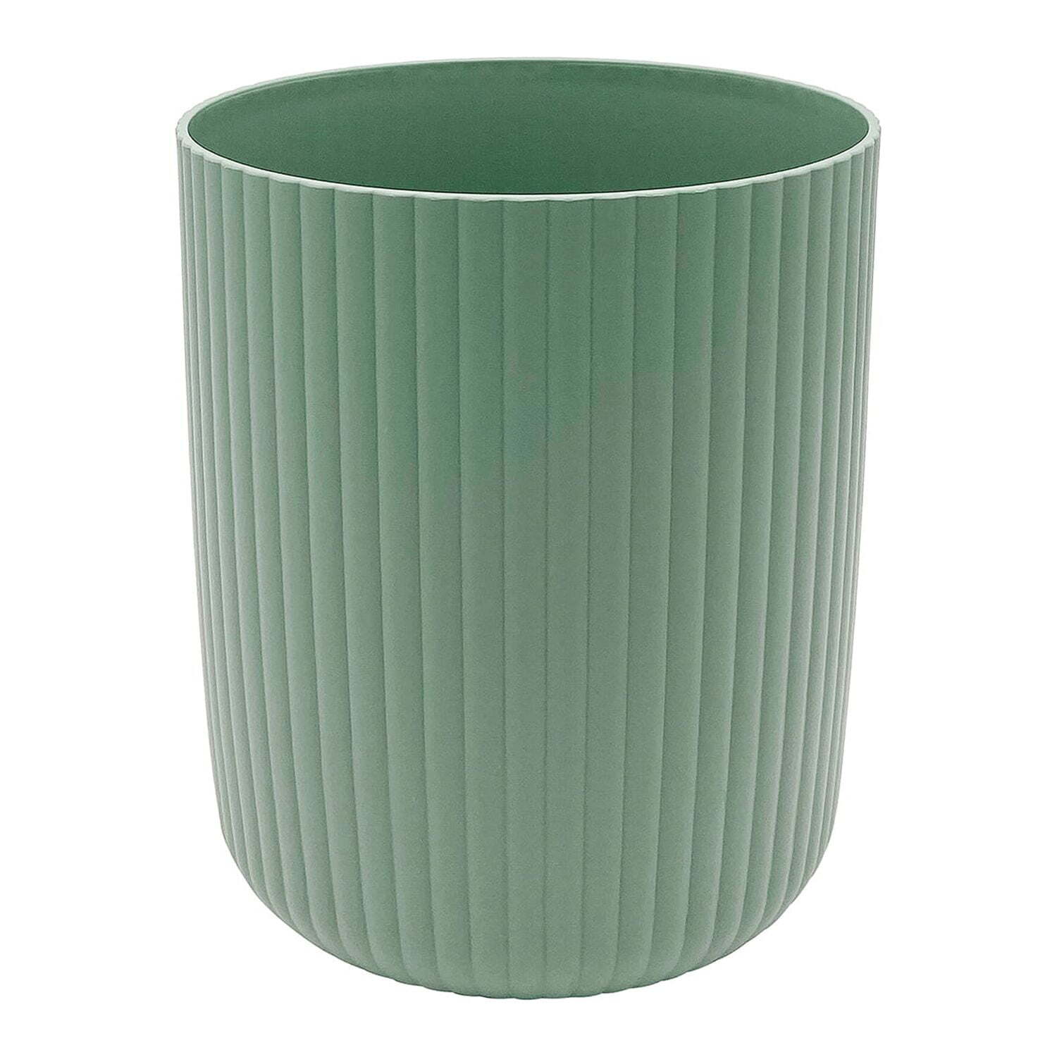 Mainstays 1.64 Gallon Plastic Ribbed Wastebasket, Green Ribbed design