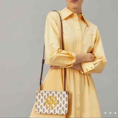 Tory Burch Perry Bombe Printed Double-Zip Mini Bag Crossbody ~NWT