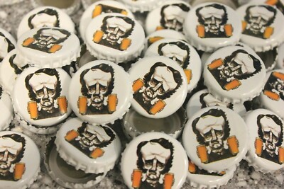 100 BRIGHT WHITE RAVEN BREWERY BEER BOTTLE CAPS NO DENTS EDGAR ALLAN POE FAST SH