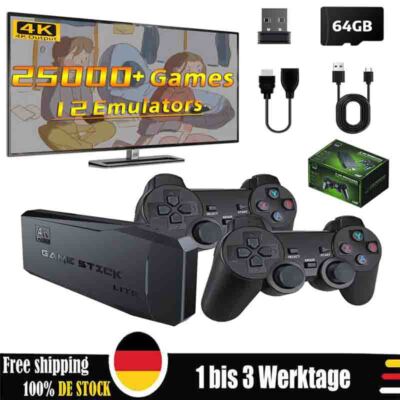 Retro konsole 20000+ Spiele 4K TV Video Game Stick Mit 2 Wireless Controller NEU