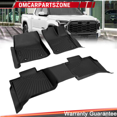 Floor Mats Liner For 2022-2025 Toyota Tundra CrewMax Cab TPE Rubber Waterproof