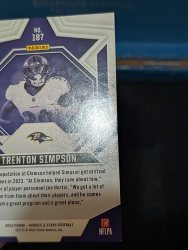Trenton Simpson Rookies & Stars 2023 rojo paralelo #d/40 SSP RC RAVENS - Imagen 23 de 24