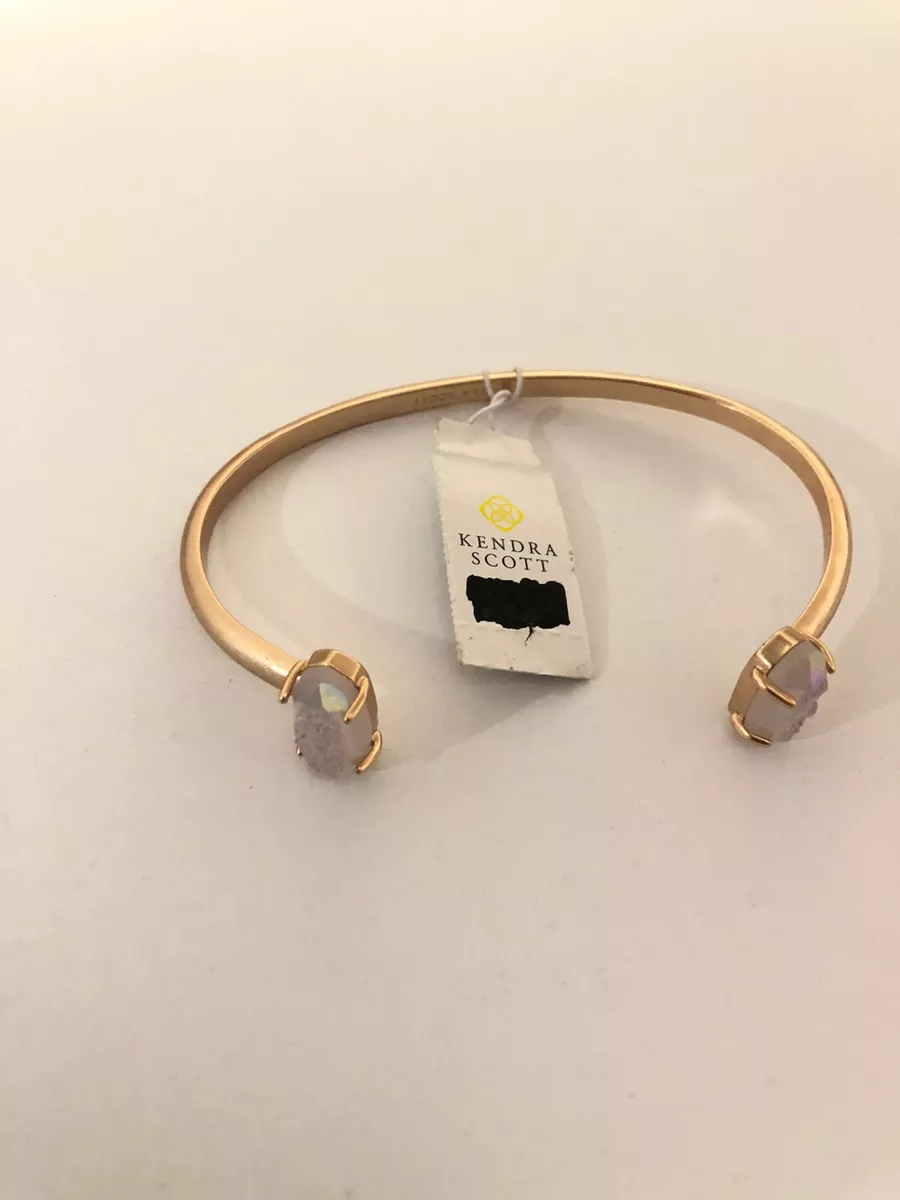 Kendra Scott Edie Rose Gold Cuff Bracelet With Iridescent Druzy eBay
