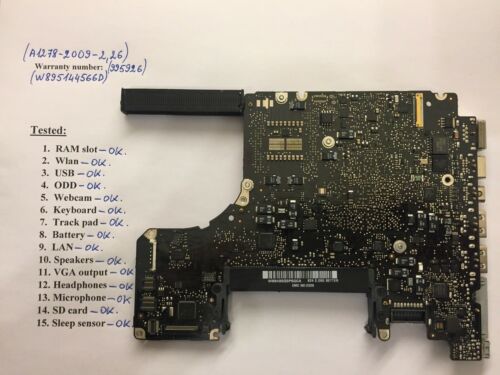 Macbook Pro A1278 13 2009 C2D 2.26 Ghz Logic Board 820-2530-A Tested Waranty - Picture 2 of 7