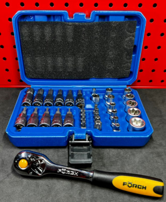 Förch 3/8'' Umschaltknarre + 3/8'' Torx Steckschlüssel-Satz 34-tlg Bits Stecknuss