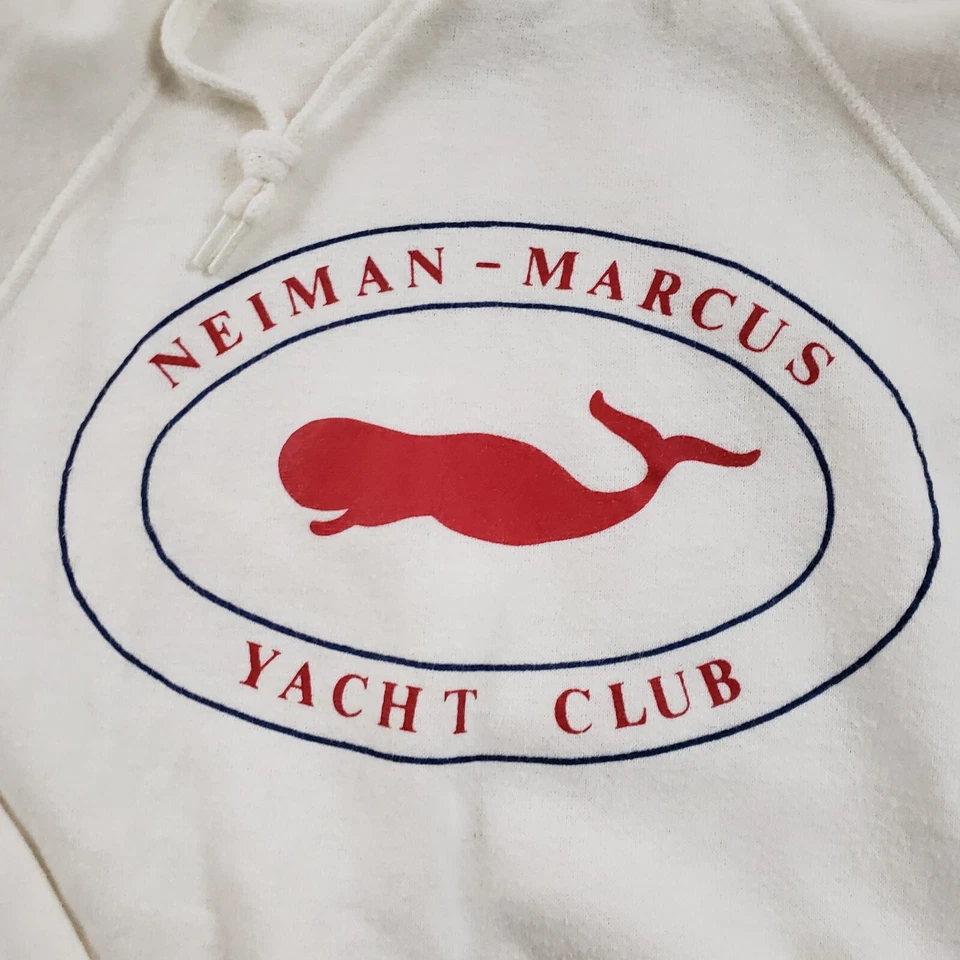 Suéter Neiman Marcus Mujer Extra Grande Blanco Rojo Club Náutico Sudadera con Capucha Ballena Foto 3 de 4