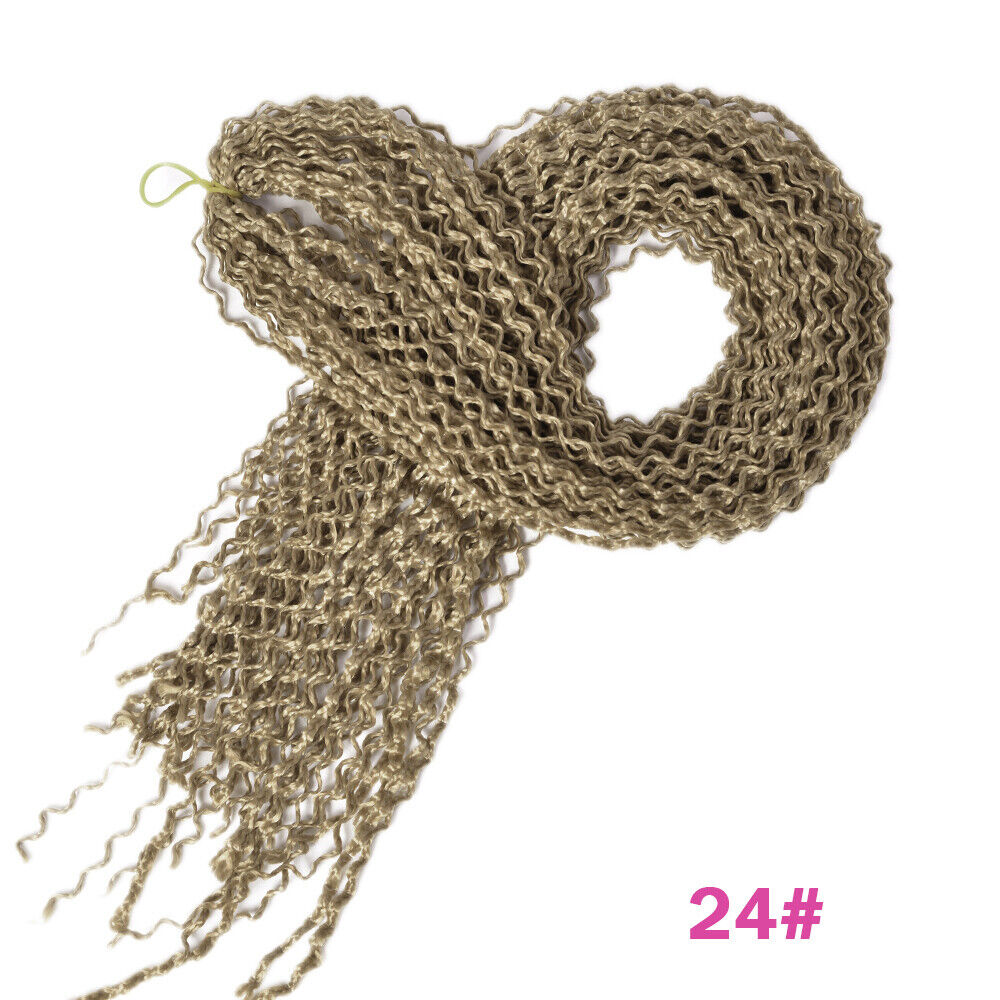 28" Long Wavy Micro Box Braids Crochet Twist Braiding Hair Extensions Synthetic - Picture 21 of 41