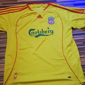 MENS LIVERPOOL YELLOW FOOTBALL TOP /SHIRT XL ADIDAS AWAY 2006-2007 CARLSBERG | eBay