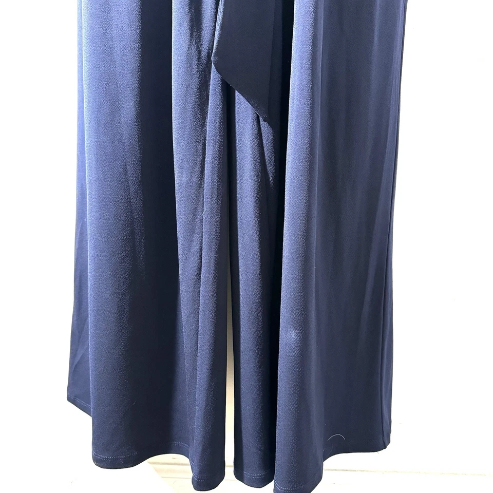 Lauren Ralph Lauren Women’s Navy Sleeveless Wide Leg Jumpsuit Sz 1X Belted - Image 4 of 4