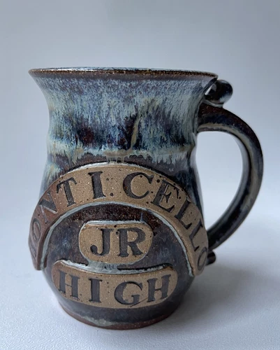 Vintage 1984 Handcrafted Studio Pottery Mug Signed Ross -C61