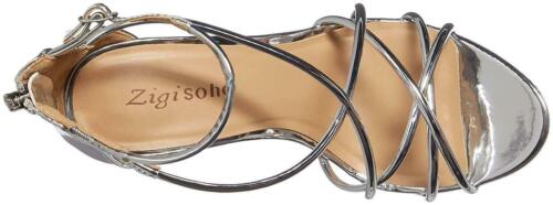 Zigi Soho Women's Blaker High Heel Sandal Silver Patent Size 7.5 Medium US New - Picture 3 of 7