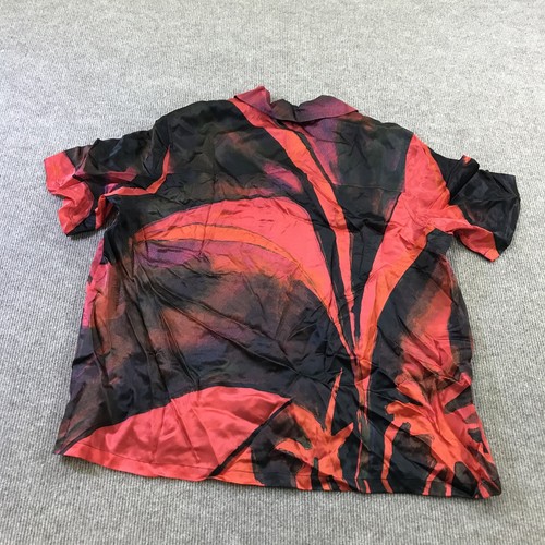 Louisa Ballou Shirt Mens XL Red Black Silk Queen’s Gambit Weekend Button Up USA - Picture 7 of 12