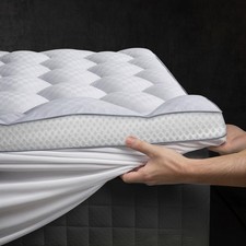 3 Inch Ultra-Fluffy Memory Foam Mattress Topper Queen for Back Pain, Soft Com...