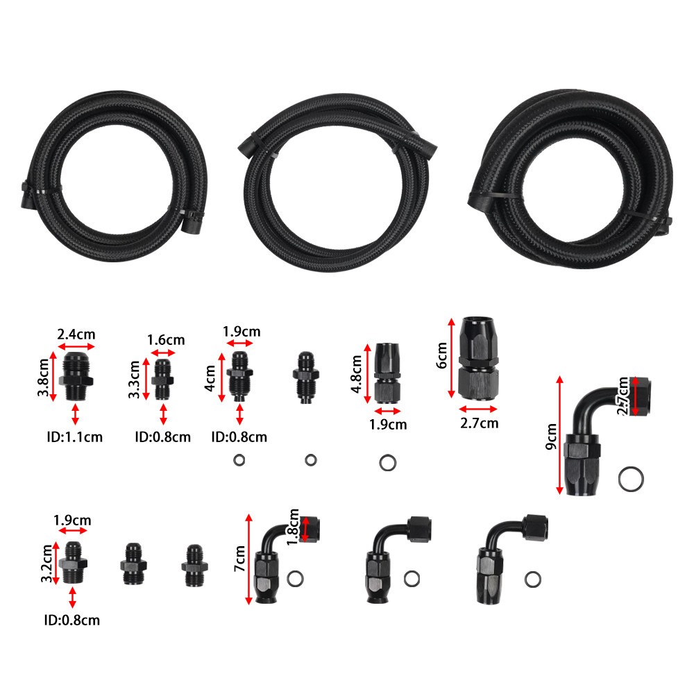 AN10 Power Steering Pump Hose Kit for GM LS Swap Pressure Return Line Universal√