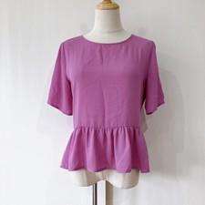 BANANA REPUBLIC Ruffle Half Sleeve Blouse Purple Size XS