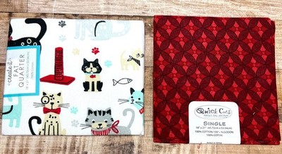 Create It & Quick Cuts Fat Quarter Bundle 18 X 21 100% Cotton Fabric Cat & Geome