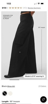Alo Yoga Show Off Cargo Wide Leg Trouser in Espresso Brown Large