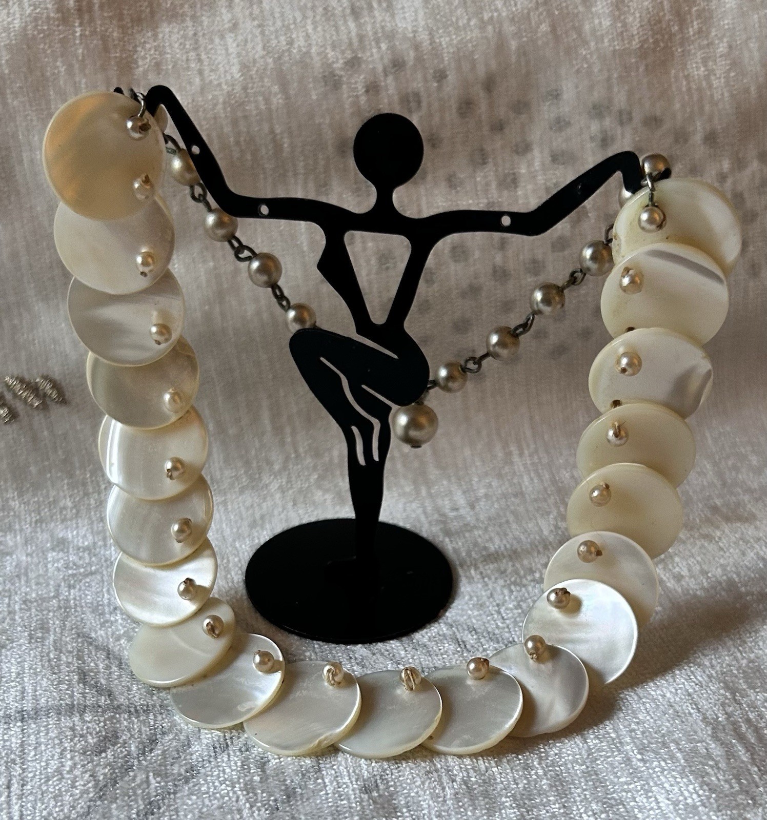Mother of pearl disc choker 15” Necklace
