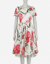 Dolce & Gabbana Women's White Floral-Print Cotton Dress Size 40
