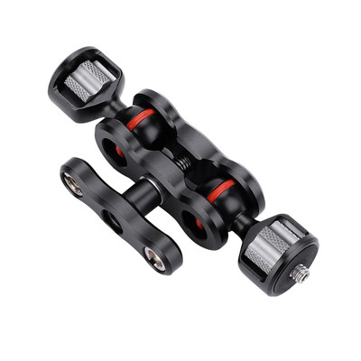 Multi Function Dual Ball Head Hot Shoe Magic Arm Mount Adapter Camera Accesso CB