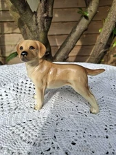 Vintage Coopercraft Ceramic Yellow Golden Labrador Retriever Dog Figurine