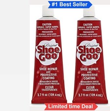Shoe Repair Adhesive 3.7 oz Clear Waterproof for Leather Rubber Boots 2 Pack