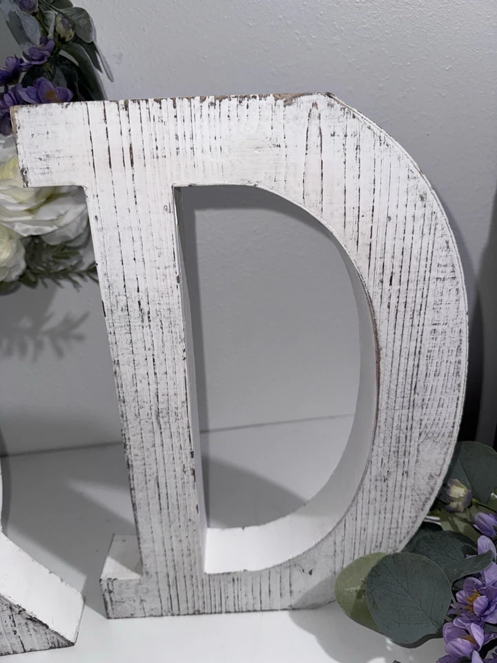 Rustic Wedding Decor Set – Wooden Letters T & D with Floral Accents - Image 4 of 4