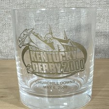 2000 126th Kentucky Derby Gold Embossed Emblem Crystal Rocks Glass 2000 126th Kentucky Derby Gold Embossed Emblem Crystal Rocks Glass