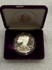 1986 S Proof Silver Eagle w/Box & COA ~ Golden Hues ~