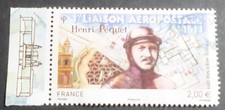 FRANCE 2011 timbre 74a PEQUET POSTE AERIENNE AVION oblitéré BANDELETTE gauche