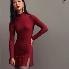 Reformation Hermia Mini Dress in Burgundy – Size M – Pre-Owned Excellent