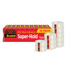 Scotch Super-Hold Tape, 10 Rolls, Transparent Finish, 50 More Adhesive, Trusted