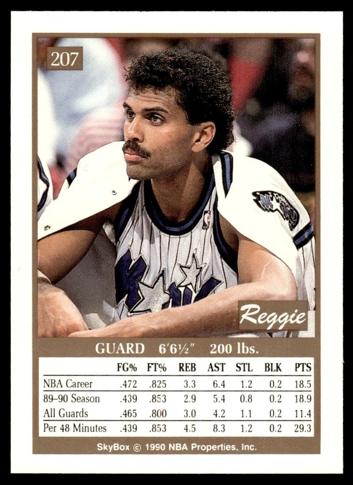 1990-91 SkyBox Reggie Theus Orlando Magic #207 - Image 2 of 2