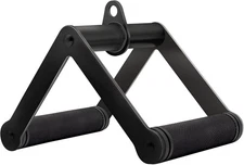 Double D Row Handle Cable Attachment for Weight Workout, Steel with Non-Slip Rub