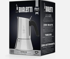 Image of Bialetti Venus 10 Cup Stovetop Espresso Coffee Maker, Stainless Steel - New.