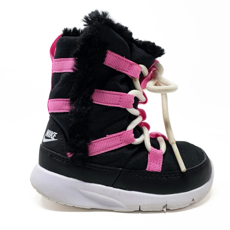 Botas de neve Nike infantil menina 6C Roshe Run Hi botas inverno pele sintética AQ9495-002 - Imagem 3 de 4