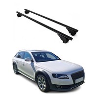 DachträGer GrundträGer FüR Audi A4 B8 Avant 2008-2015 75Kg Stahl Schwarz 2 Tlg