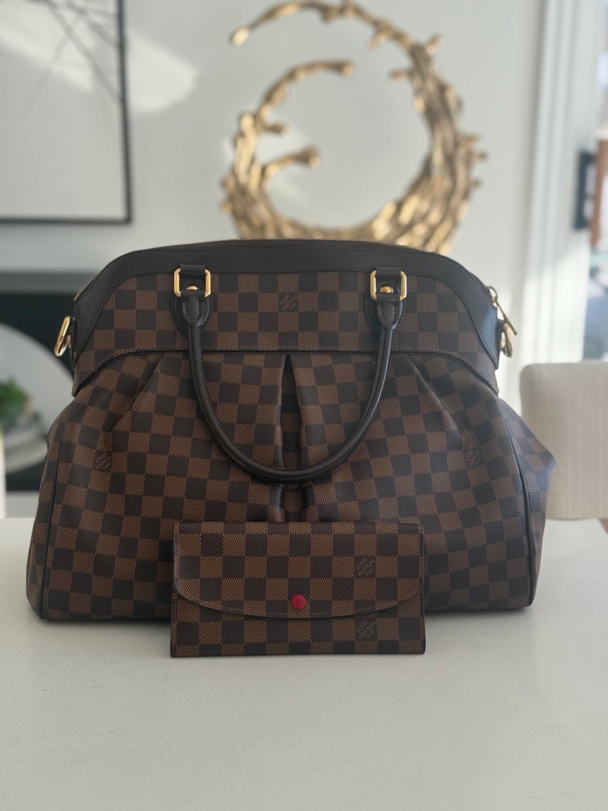 ⭐️Louis Vuitton Trevi PM bag + matching Emilie Wallet Damier Ebene(RARE)⭐️