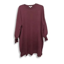 BB Dakota Sweater Dress Crew Neckline Long Sleeves Burgundy Red Women's S NWOT