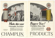 1929 Champlin Refining Co. of Enid, Oklahoma 2 Separate Pg. Ad: PRESTO Gasoline